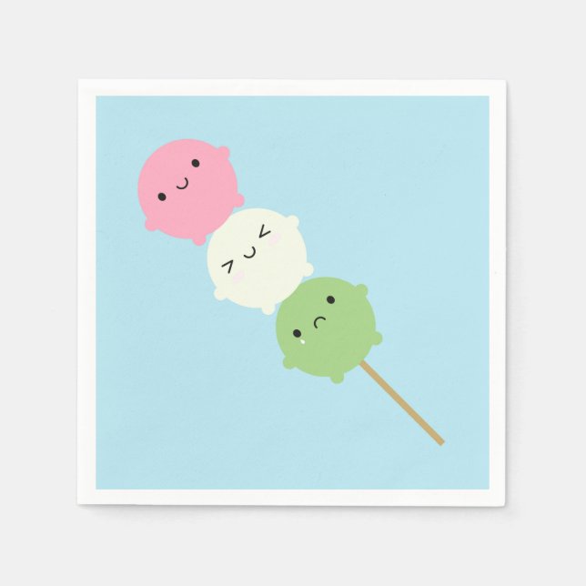 Kawaii Mochi Dango Pappersservett (Framsidan)