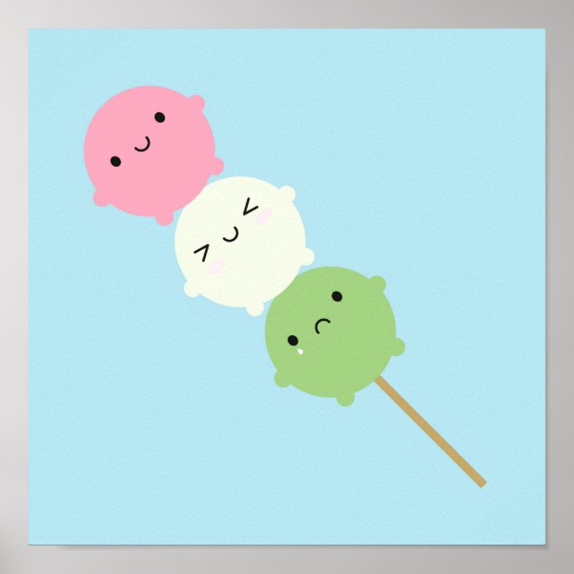 Kawaii Mochi Dango Poster (Framsidan)