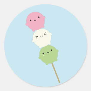 Kawaii Mochi Dango Runt Klistermärke