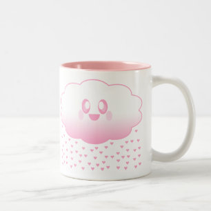 KAWAII MOLN REGNAR HJÄRTAN KÄRLEK SÖT Två-Tonad MUGG