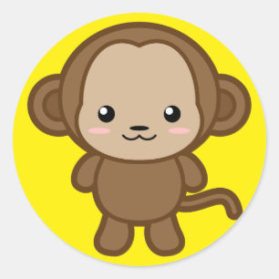 Kawaii Monkey Runt Klistermärke