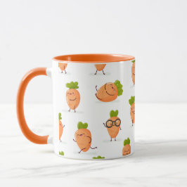 Kawaii mönster av roliga morötter mugg