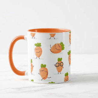 Kawaii mönster av roliga morötter mugg