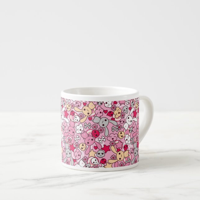 Kawaii mönster espressomugg (Framsida höger)