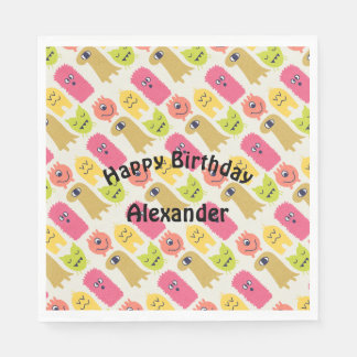 Kawaii Monster Födelsedagsfest Napkin Pappersservett