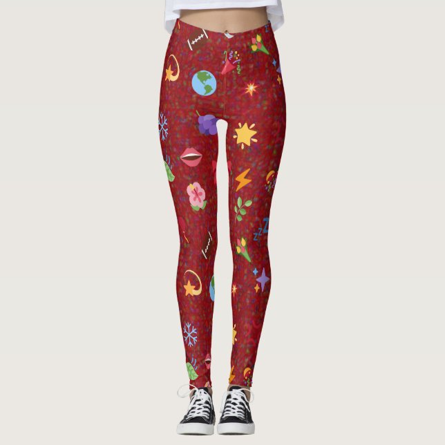  kawaii-mönster  leggings (Framsida)