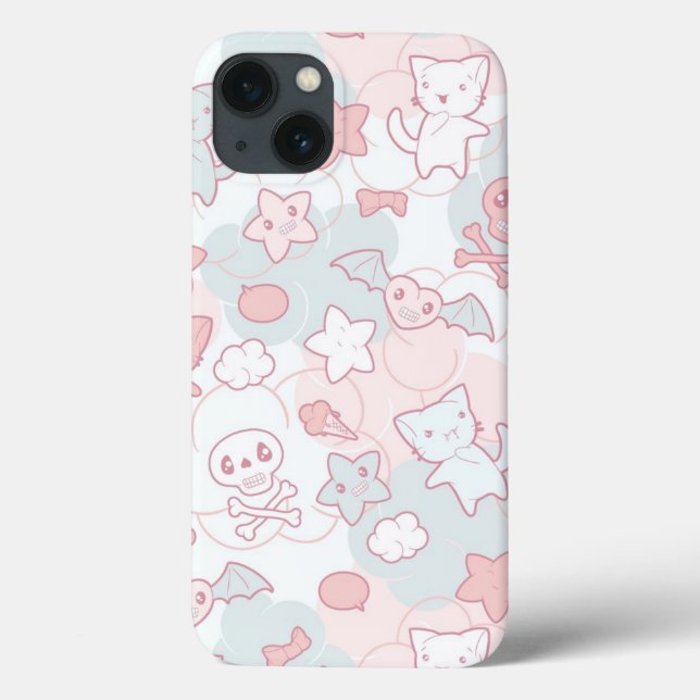 kawaii mönster med doodle (Baksida)