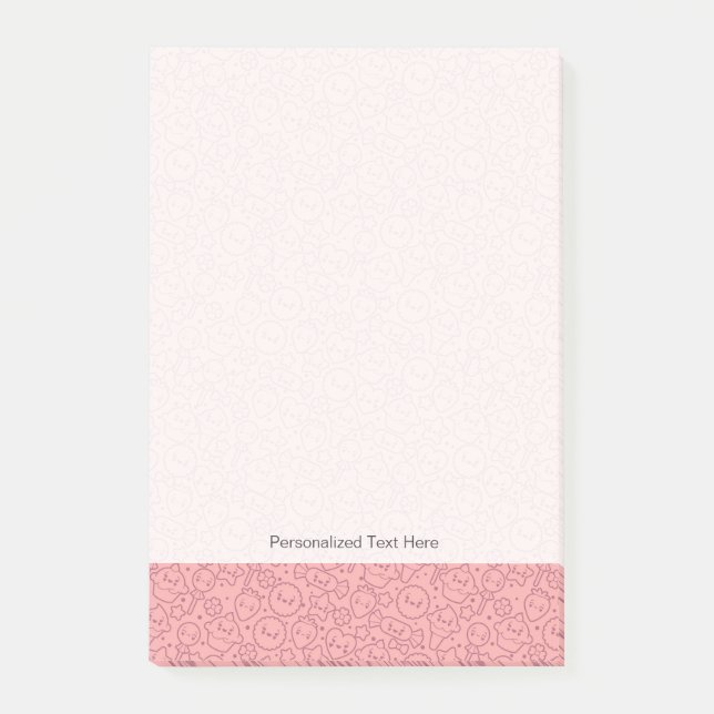 Kawaii mönster med gulliga tårtor post-it block (Framsida)