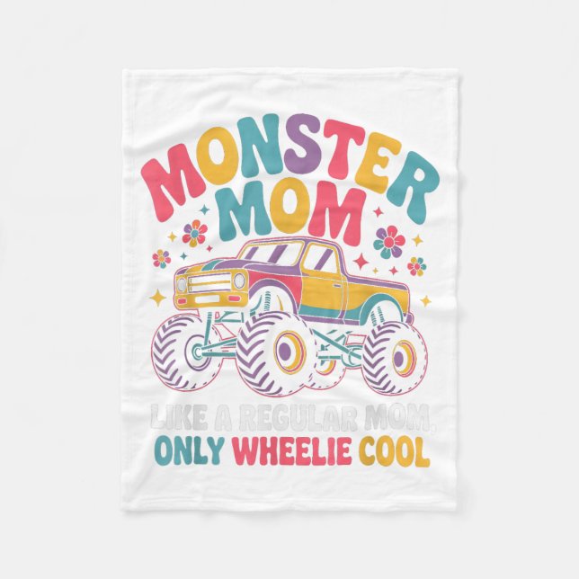 Kawaii Monster Mom Like Regular Mommy But Wheelie  Fleecefilt (Framsidan)