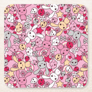 Kawaii mönster underlägg papper kvadrat