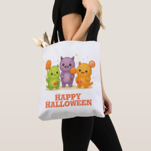 Kawaii Monsters & Lollipops Cute Halloween Tote Ba Tygkasse