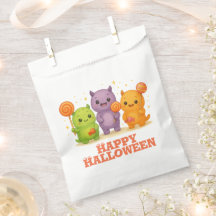 Kawaii Monsters & Lollipops Halloween Favor Bags