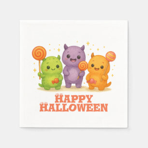 Kawaii Monsters & Lollipops Halloween Favor Bags Pappersservett