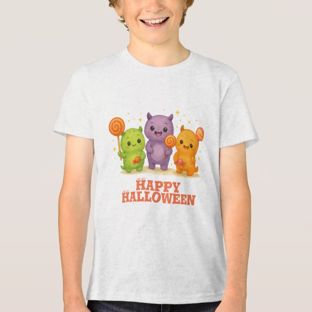 Kawaii Monsters & Lollipops Halloween Favor Bags T Shirt (Framsida)