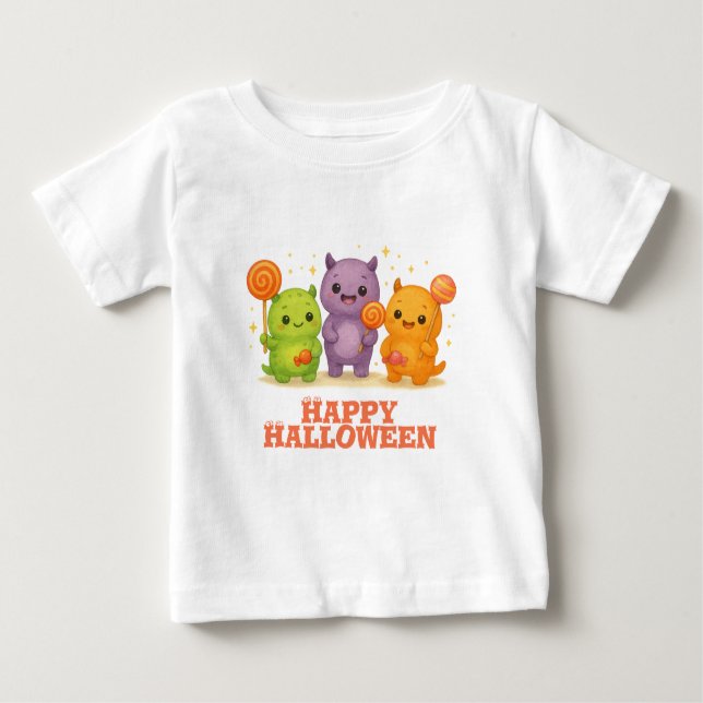 Kawaii Monsters & Lollipops Halloween Favor Bags T Shirt (Framsida)