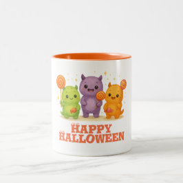 Kawaii Monsters & Lollipops Halloween Två-Tonad Mugg