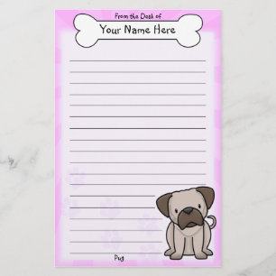 Kawaii mopsbrevpapper brevpapper