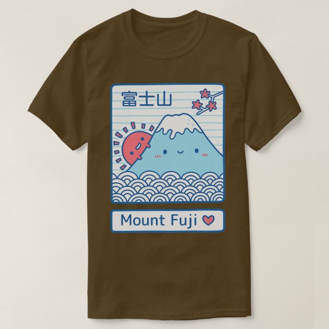 Kawaii Mount Fuji och Sol T Shirt (Design framsida)