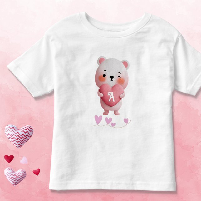Kawaii Mouse with Monogram Hearts T Shirt (Skapare uppladdad)