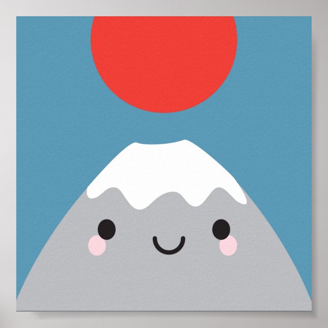 Kawaii Mt Fuji San Poster (Framsidan)
