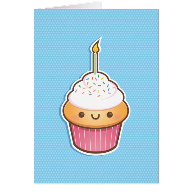 Kawaii muffin hälsningskort (Framsidan)