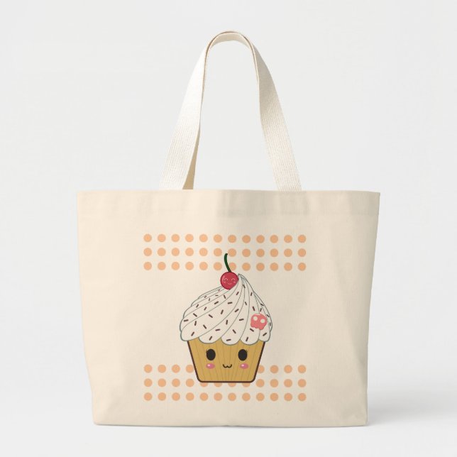 Kawaii muffin i polka dots jumbo tygkasse (Framsidan)