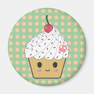 Kawaii muffin i polka dots magnet