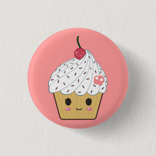 Kawaii muffin med det rosasockerskallen och knapp
