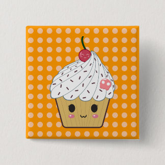 Kawaii muffin med det rosasockerskallen och knapp