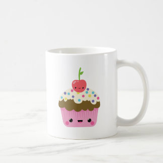 Kawaii muffin med körsbäret överst kaffemugg