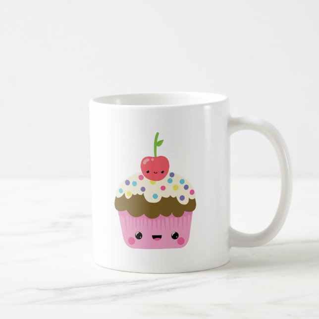 Kawaii muffin med körsbäret överst kaffemugg (Höger)