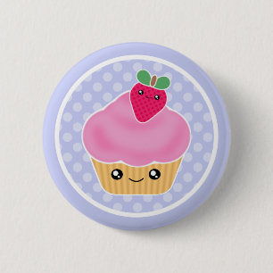 Kawaii muffinjordgubbe knapp