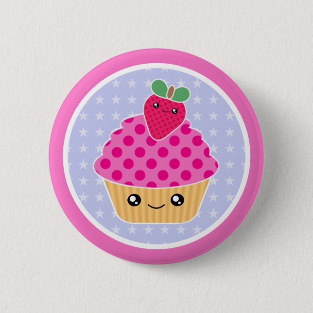 Kawaii muffinjordgubbe knapp (Framsida)