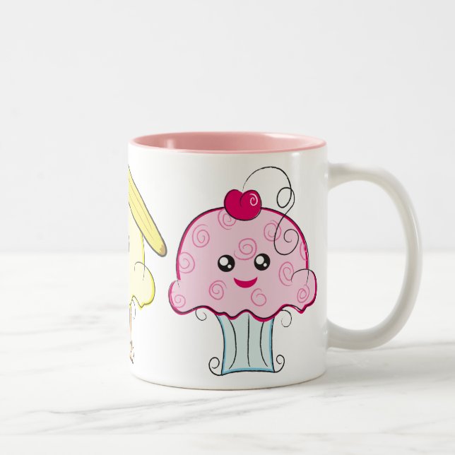 Kawaii muffins Två-Tonad mugg (Höger)