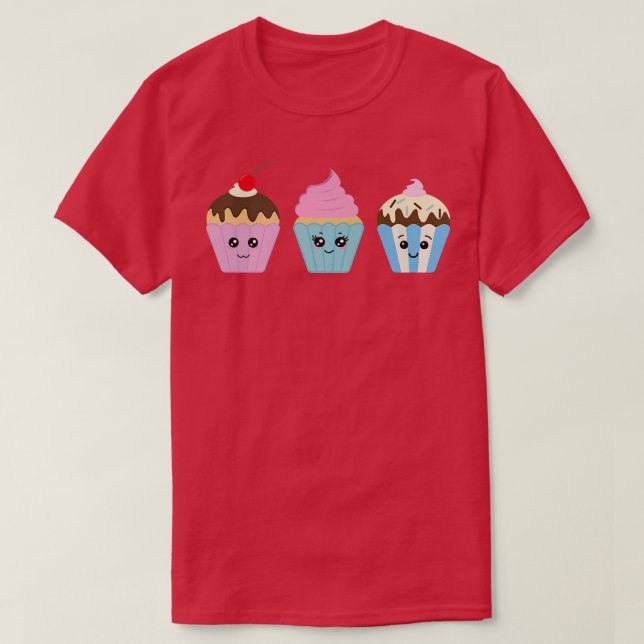Kawaii Muffinss Baker Baking Muffin T Shirt (Design framsida)
