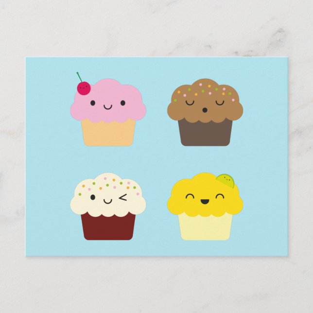 Kawaii Muffinss Vykort (Framsida)