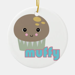 kawaii muffy muffin julgransprydnad keramik