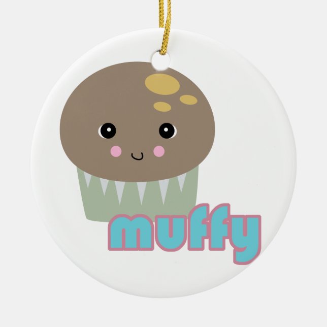 kawaii muffy muffin julgransprydnad keramik (Framsidan)