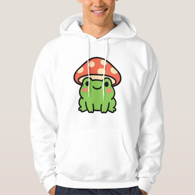 Kawaii Mushroom Frog Hoodie (Framsida)
