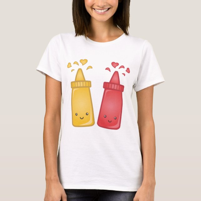 Kawaii Mustard och Ketchup Kärlek Tröja (Framsida)