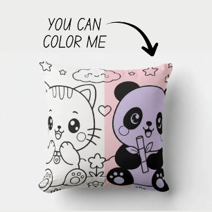 Kawaii Mysig Kuddfärgning Bok Kudde