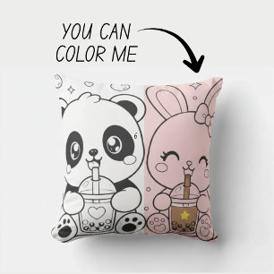 Kawaii Mysig Kuddfärgning Bok Kudde