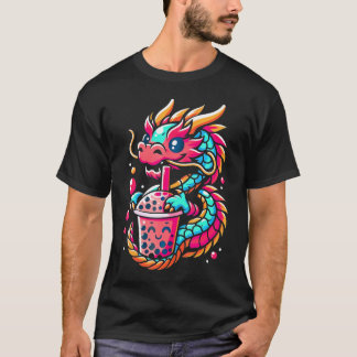Kawaii Mythical Animals Kid Boba Tea Dragon T Shirt