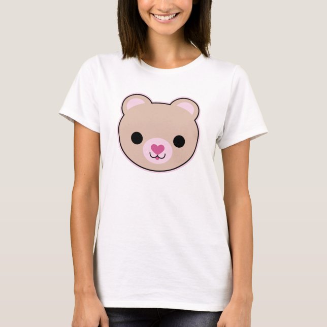 Kawaii Nalle Cute Juniors Ringer T-Shirt (Framsida)