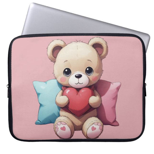 Kawaii Nalle Laptop Fodral (Framsidan)