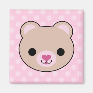 Kawaii Nalle Rosa Polka dots Magnet
