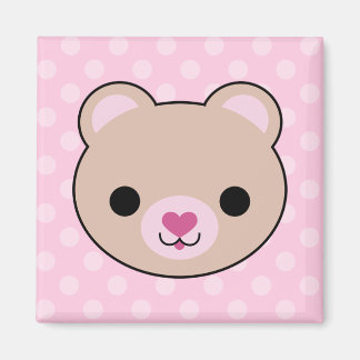 Kawaii Nalle Rosa Polka dots Magnet