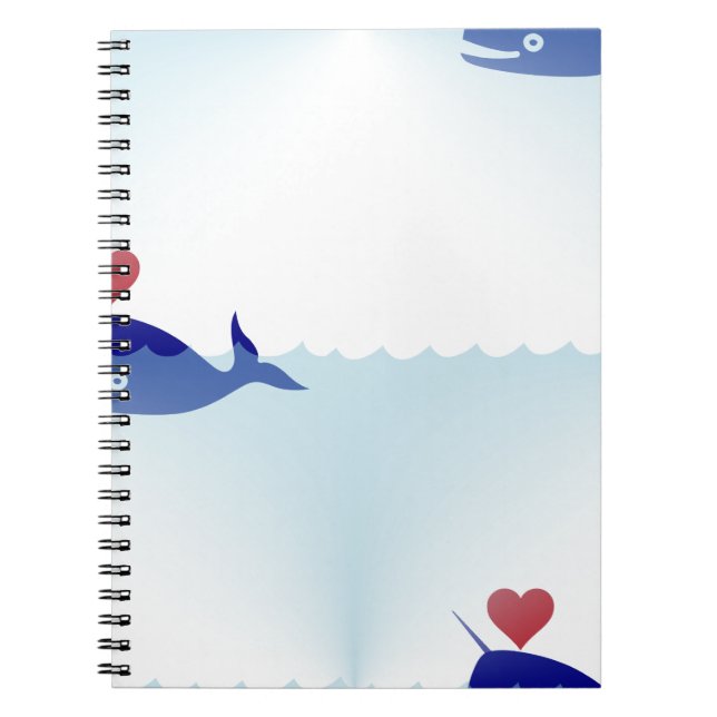kawaii narwhal anteckningsbok med spiral (Framsidan)