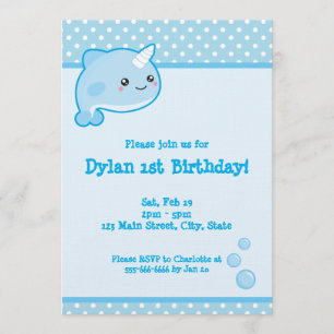 Kawaii Narwhal Inbjudningar