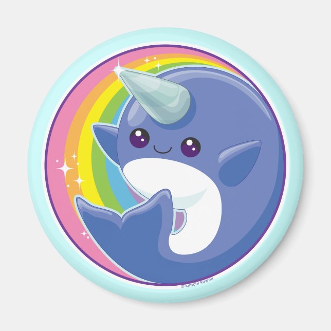 Kawaii Narwhal Magnet (Framsidan)